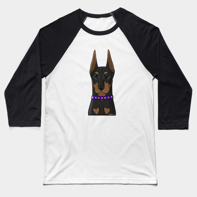 Handsome Doberman Baseball T-Shirt by FLCupcake